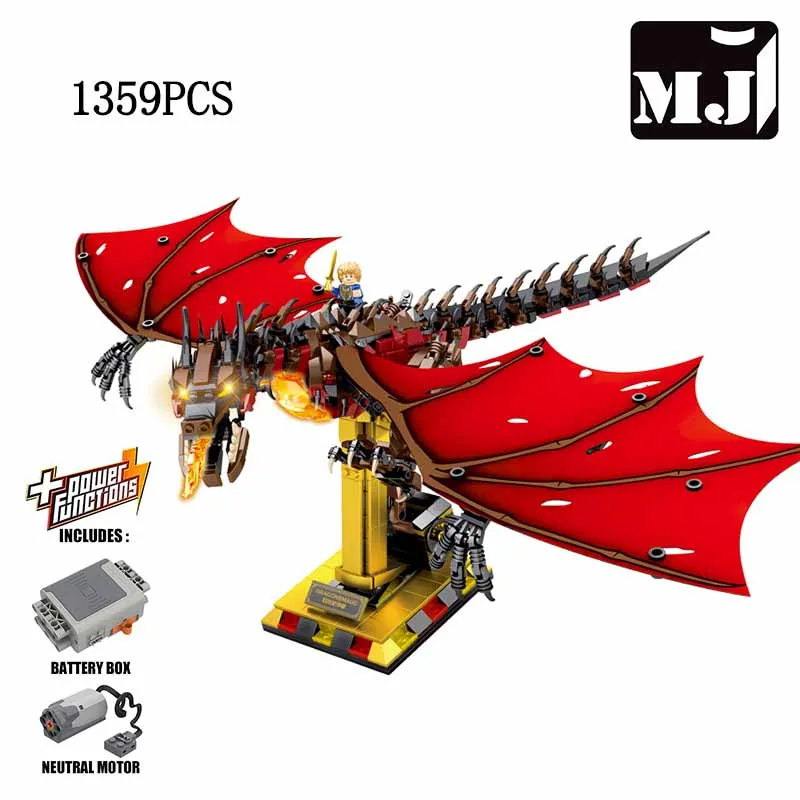 

MJ BLOCK 1359PCS Smagu Dragon Building Block Set Creative Toy Dragon Series Desktop Decoration Best Gift for Children And Adults