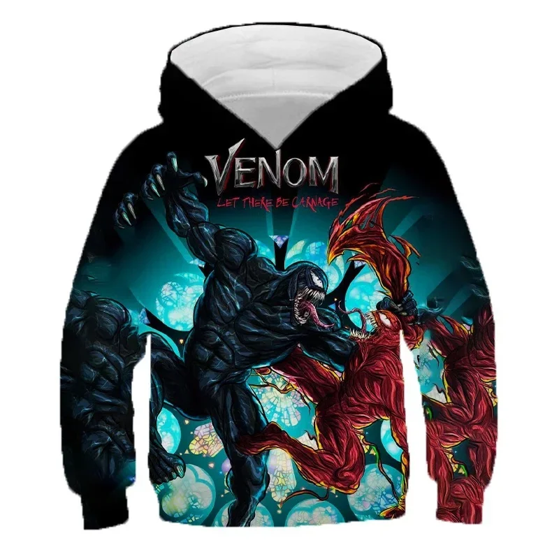 MINISO Men's Hoodie Venom Pullover 3D Printed Marvel Hoodie Autumn Casual Men's Hoodie Oversized Fashion Men's Clothing