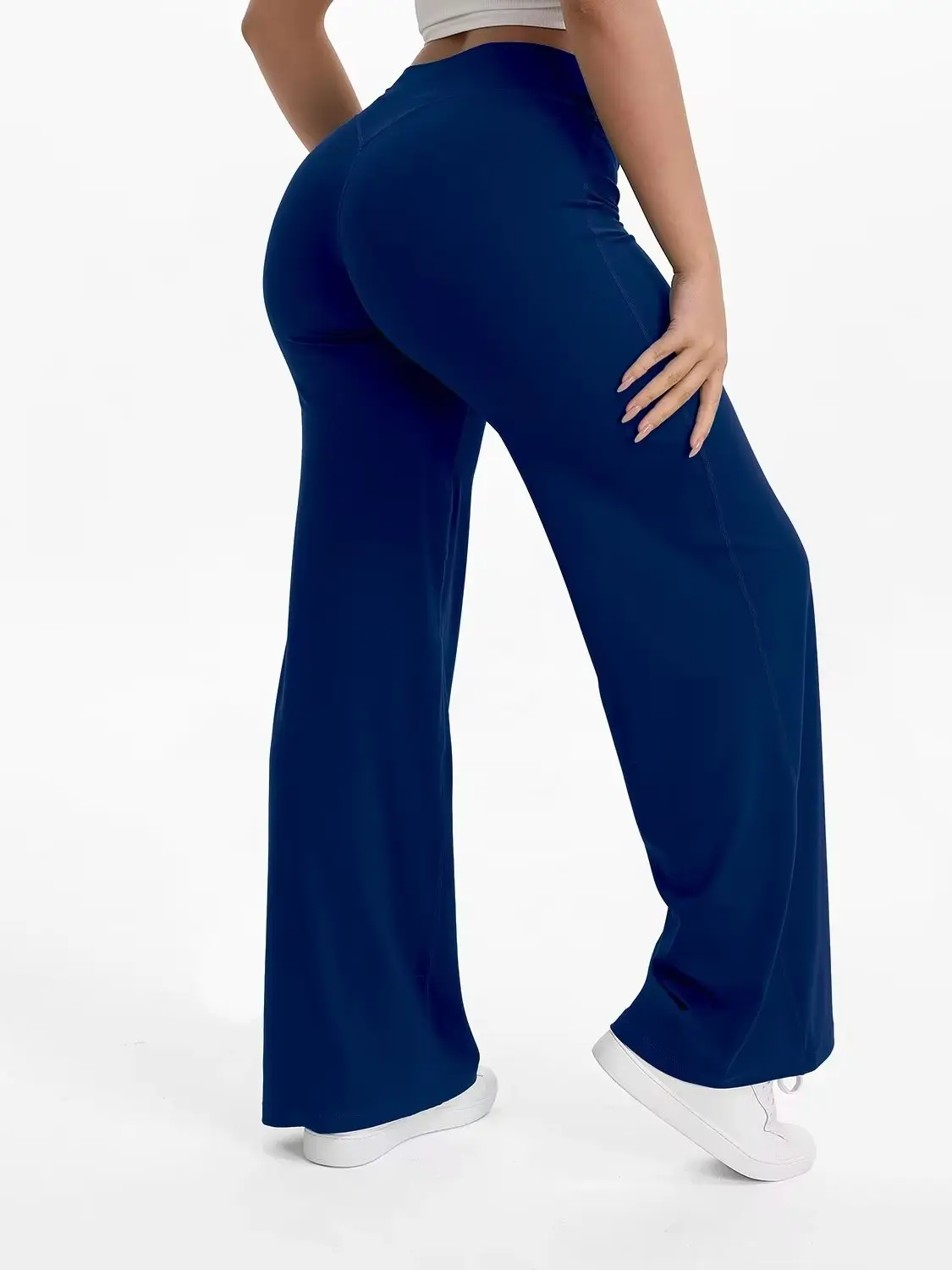 Spodnie do jogi NCLAGEN SoftMotion z prostymi nogawkami, damskie legginsy sportowe z wysokim stanem, spodnie do ćwiczeń na siłowni, spodnie do pilatesu i biegania z efektem nagości. — 2