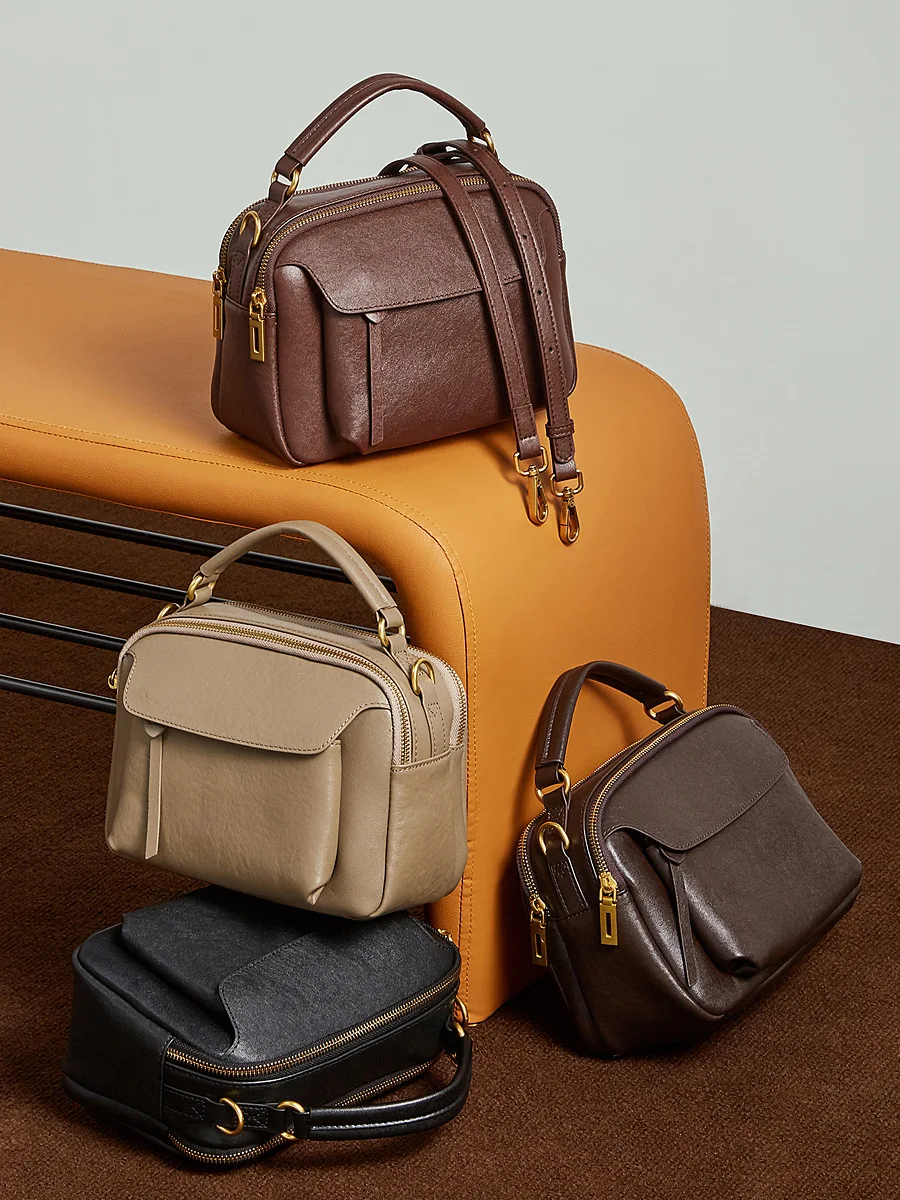 YANATARI Wholesale Cowhide Genuine Leather Handbags Women Vintage Shoulder Bag Female Crossbody Bags Luxury High Quality