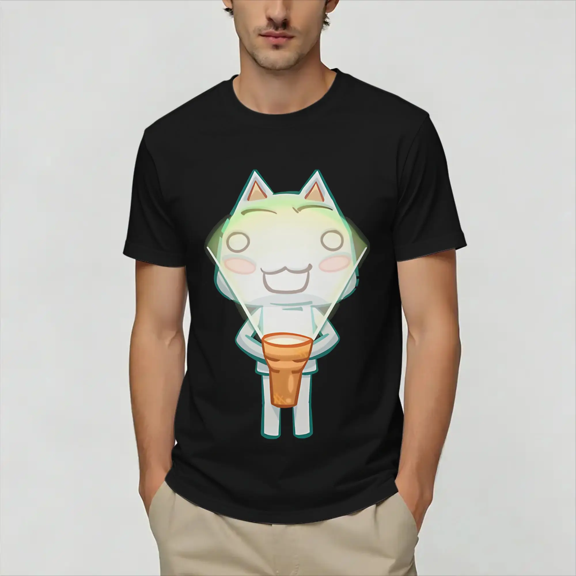 Men's Toro Inoues   T Shirts  Pure Cotton Tops Vintage Short Sleeve Crew Neck Tees Printed T-Shirt