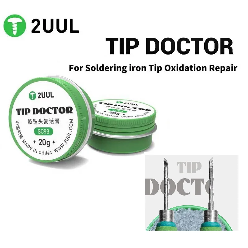 

Паста для ремонта жала паяльника, 2UUL SC93, очиститель оксида жала, освежающий оловянный крем для восстановления сварочной головки в ремонте телефонов