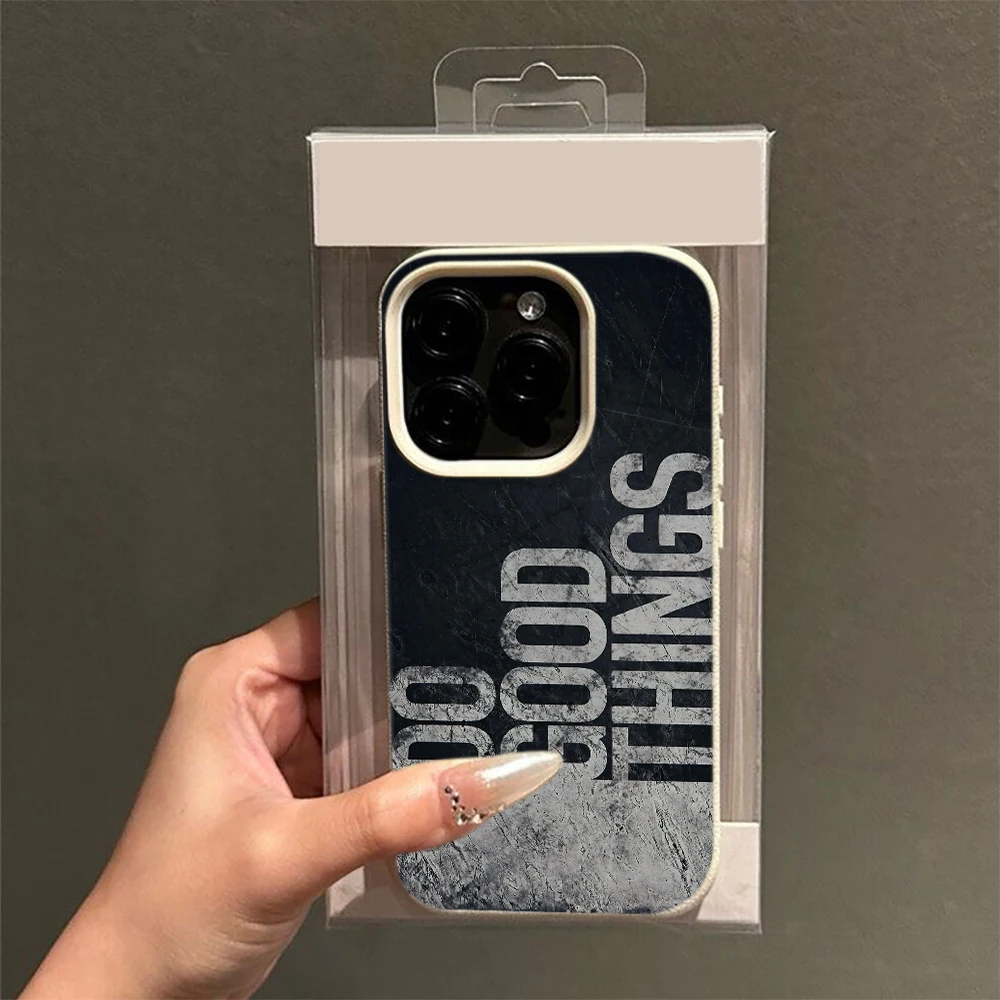 Phone Case Good Cute Things Black Text Cool Art Glossy Fashion Compatible with iPhone 16 Best 17 Pro 12 11 Max 15 Air Plus