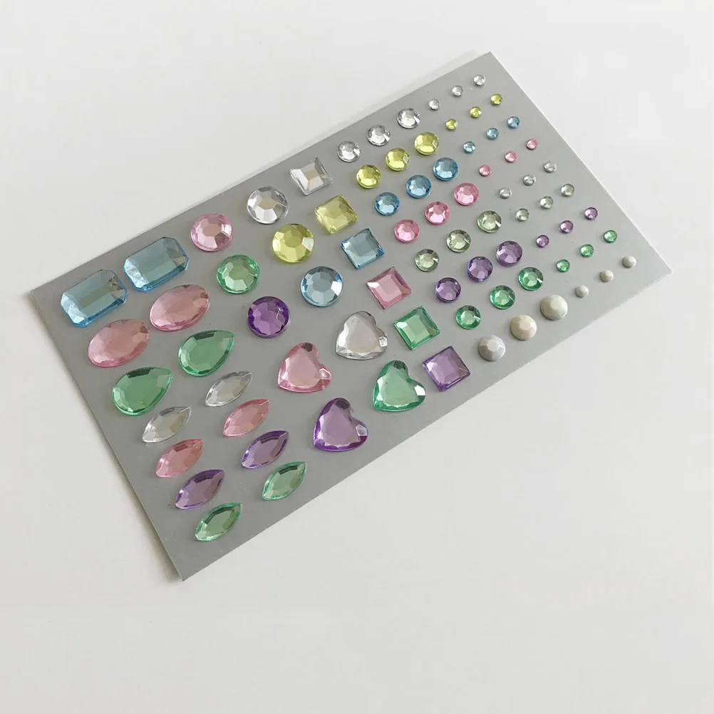 

6 Sheets Sticker DIY Rhinestone Assorted Sizes Multi Shapes High Quality Gems Diy Stickers Storage Diy Rhinestone Stickers Decor