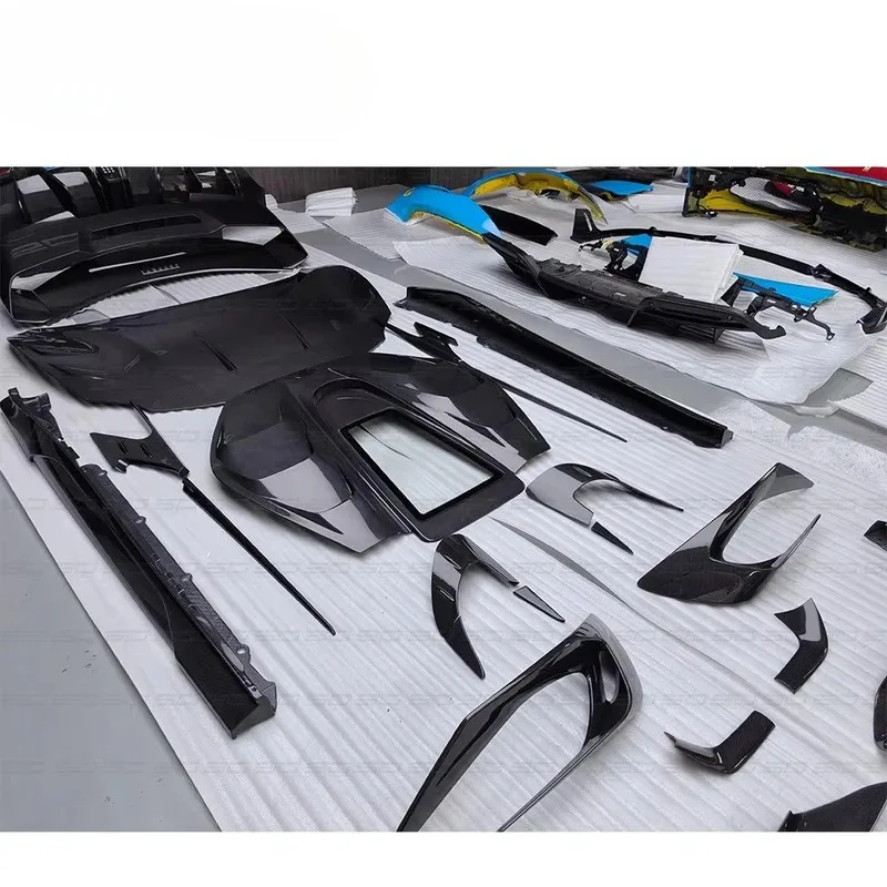 Applicable to 296 GTB GTS Aviation Dry Carbon Fiber Front Lip Diffuser Spoiler Body Kit