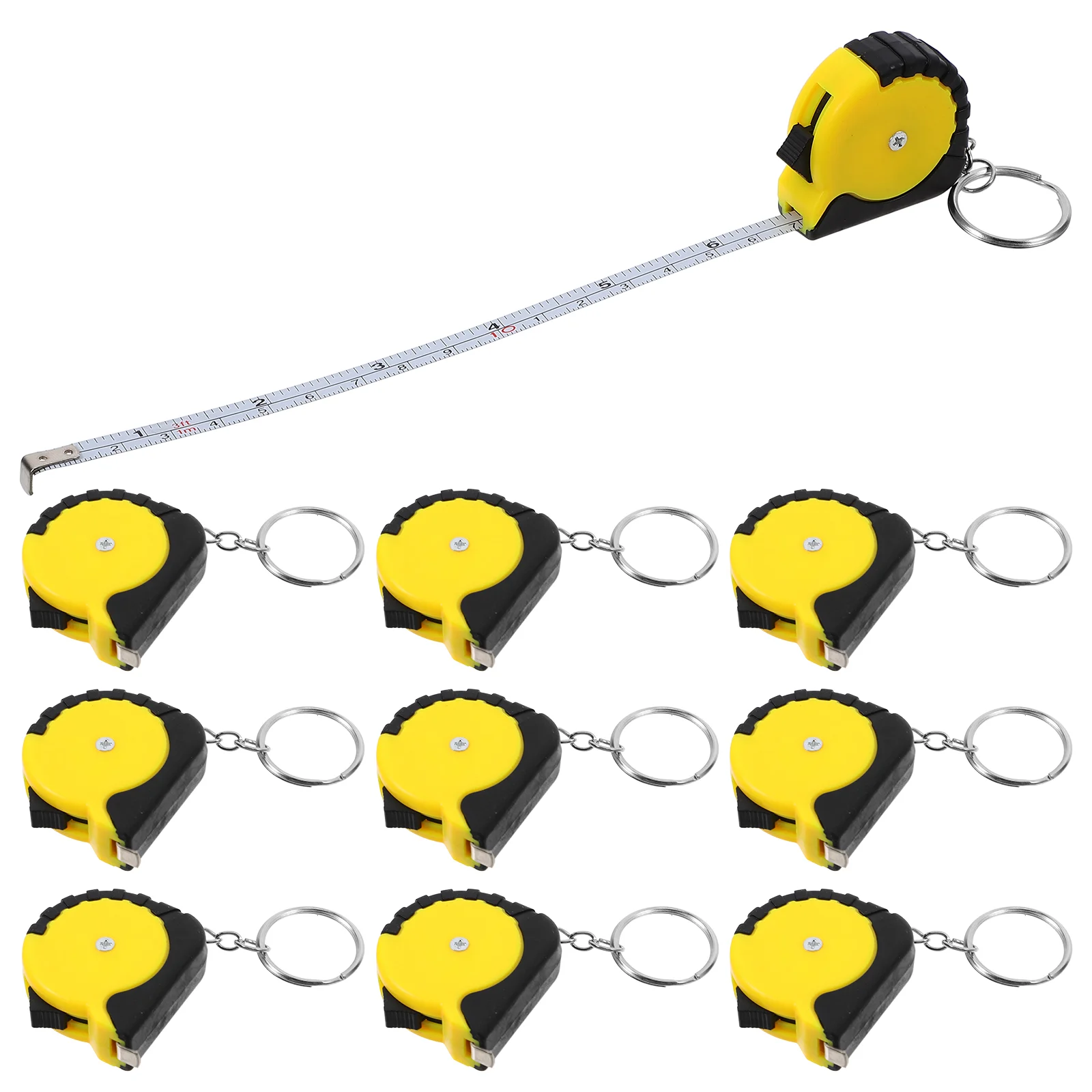 

12 Pcs Tape Measure Keychain Pocket Mini Bulk Measuring Retractable Measurement Small Metric