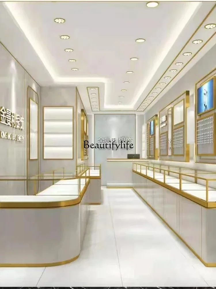 X4 Jewelry Display Cabinet Stainless Steel Display Stand Glass Jewelry Optical Store Special Bogu Rack