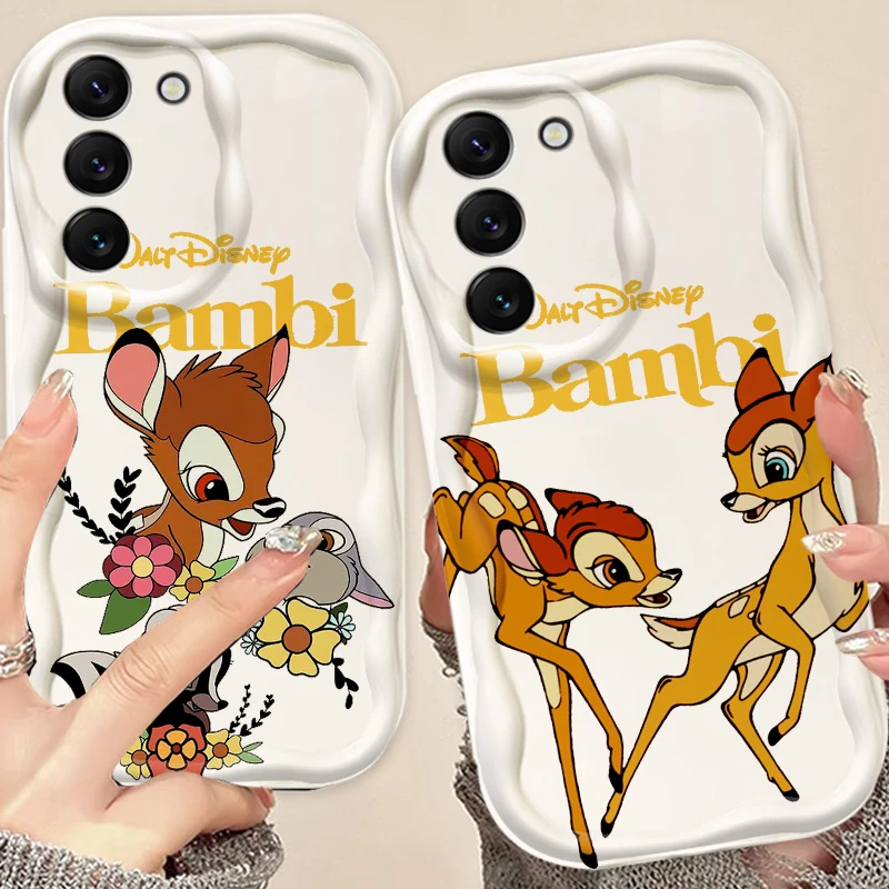 Disney Deer Bambi Cartoon For Samsung S24 S23 S21 S20 Ultra Plus FE A73 A72 A71 A51 A31 A05S A05 A04 5G Wave Oil TPU Phone Case