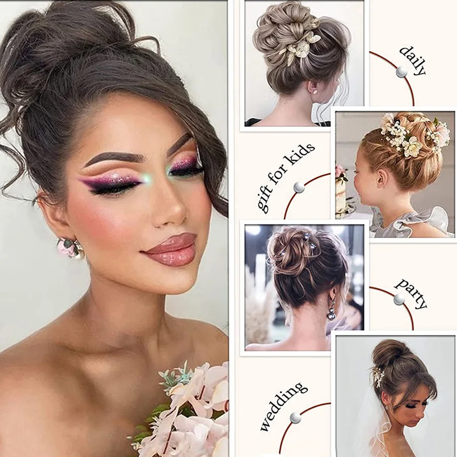 short Messy Bun Ponytail with claw Messy Bun Extensions Wavy Curly Chignon Synthetic Tousled Updo Hairpieces for Women Girls