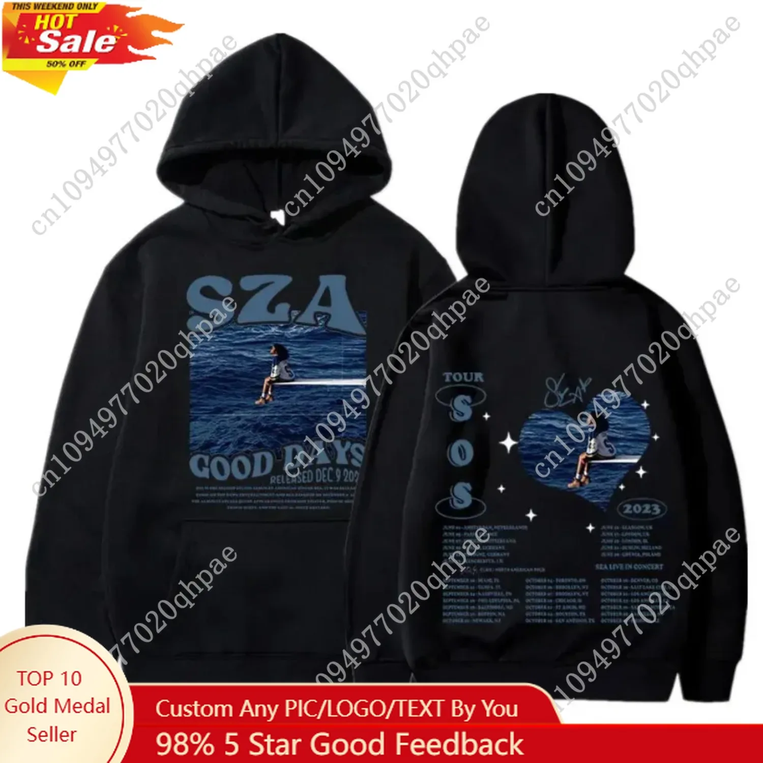 

Unisex SZA SOS Good Days printed hooded Street Wear hooded shirt pullover Harajuku Sportswear Fashion couples casual sports