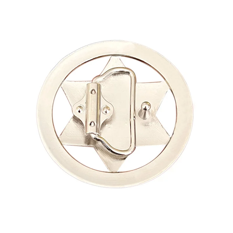 مشبك حزام على شكل نجمة سداسية من سبائك الزنك على الطراز الغربي