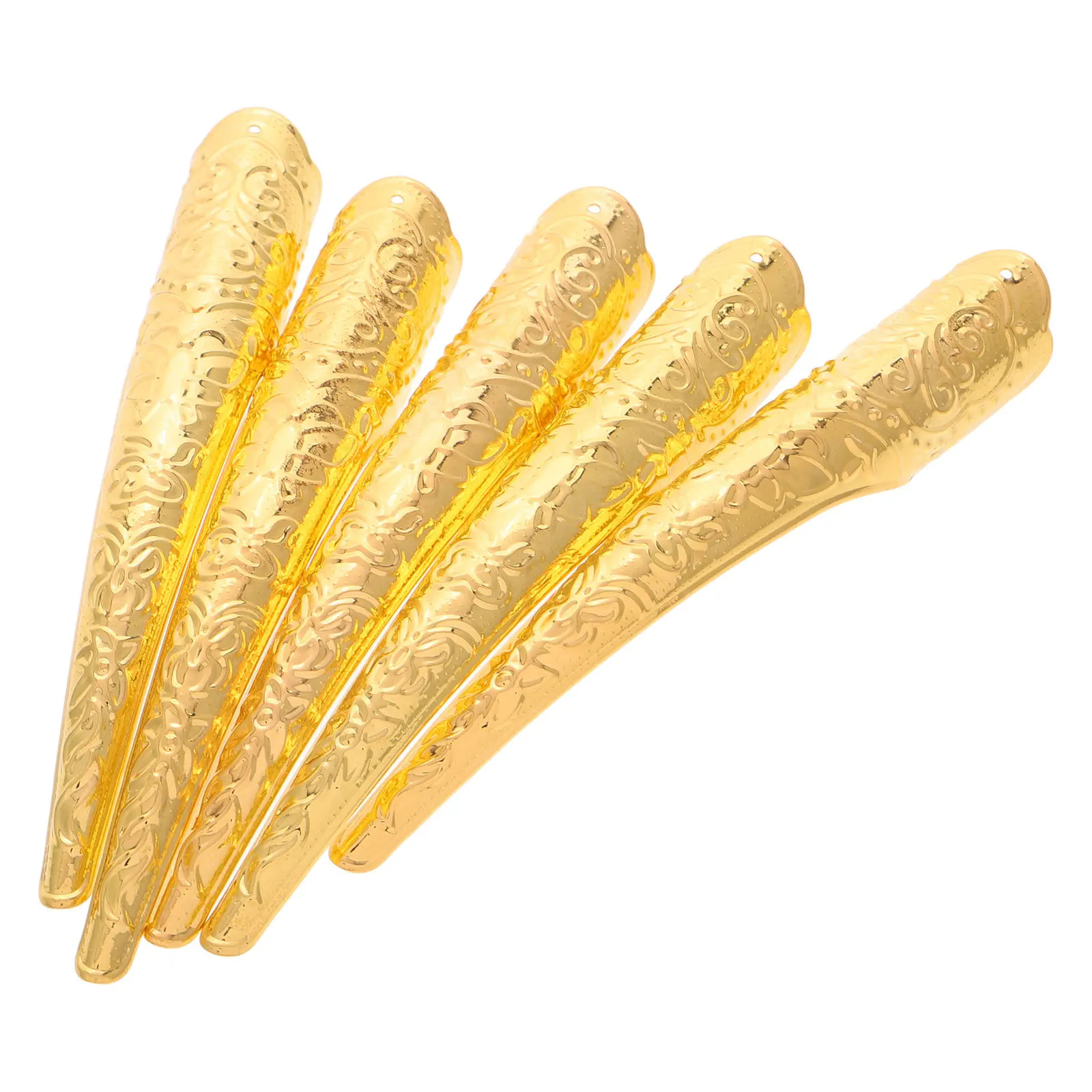 

5Pcs Alloy Fingertip Claw Rings Halloween Cosplay Accessories Spooky Costume Props Delicate Nail Covers Party Supplies