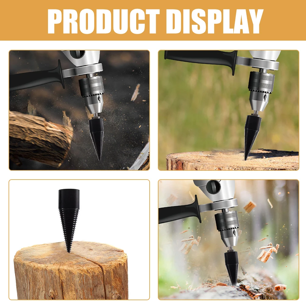 

5Pcs Durable High-Carbon Steel Wood Splitter Drill Bits Efficient Log Splitting Firewood Tool Wood Splitter Drill Bit