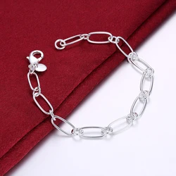 New popular 925 Sterling Silver Bracelets circle chain for woman lady men classic Wedding party Gift fashion Jewelry