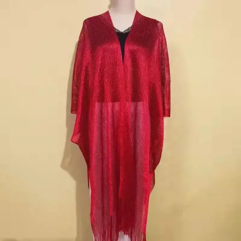 Robe de plage dorée à pampilles pour femmes, cover-up pour bikini, tunique sexy, vêtements de plage, caftan d'été, robe de soirée, châles, 2024