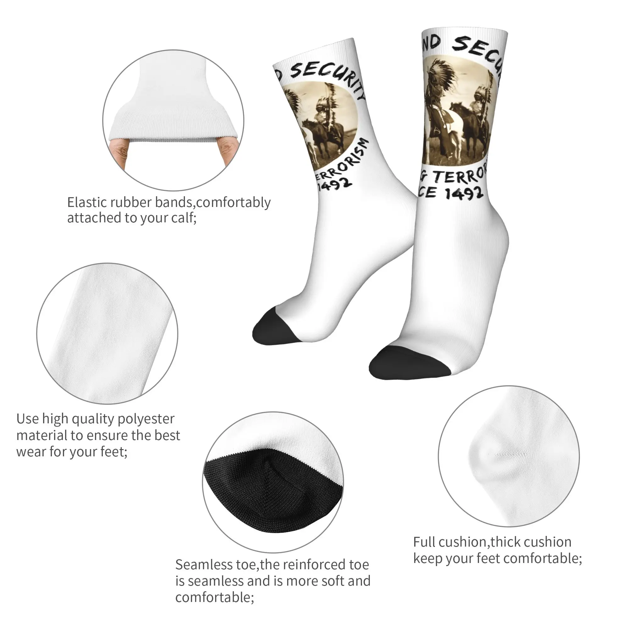 Retro The Original Homeland Security Football Socks  Polyester Crew Socks for Unisex Breathable