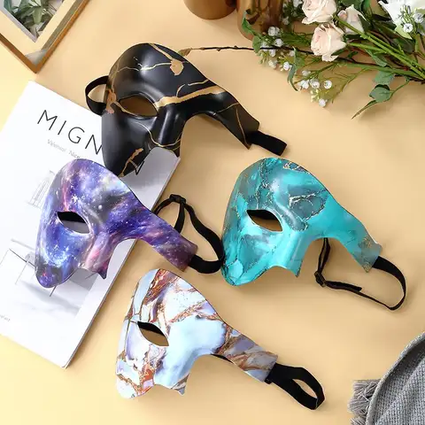 Venice Masquerade Costume Party Halloween Carnival Easter Half Face Mystical Phantom of the Opera Mask Femme Fnaf Cosplay Adult