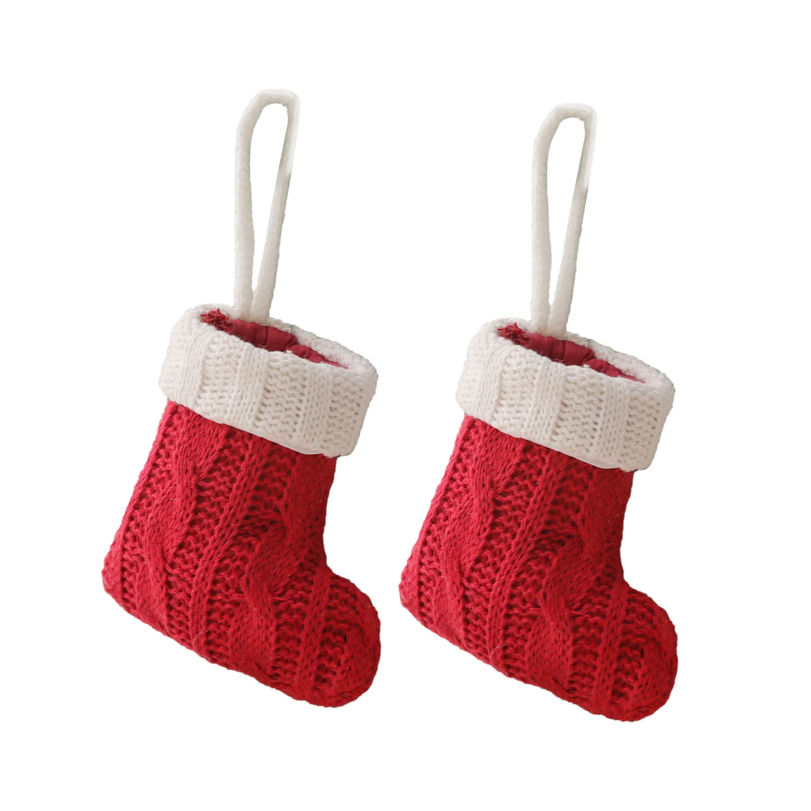 

100pcs Decorative Mini Knitted Socks Christmas Tableware Set Knife and Fork Set Socks Home Decoration Supplies