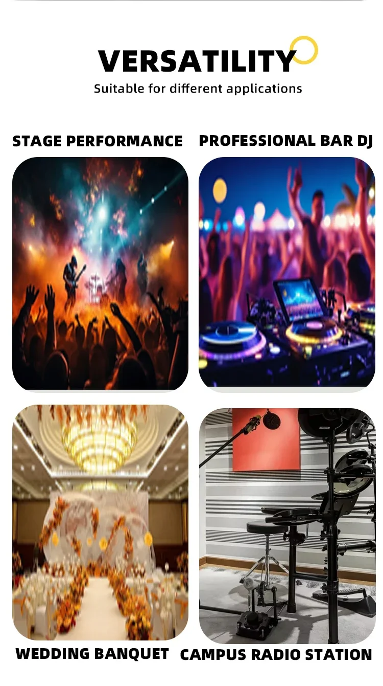 Paulkitson CMS1000-3 Audio-Mischpult mit Abdeckung, 99 Effekten, 48V Phantomspeisung für Bühne, Karaoke, Band, DJ, Studio und Events – Detail 6