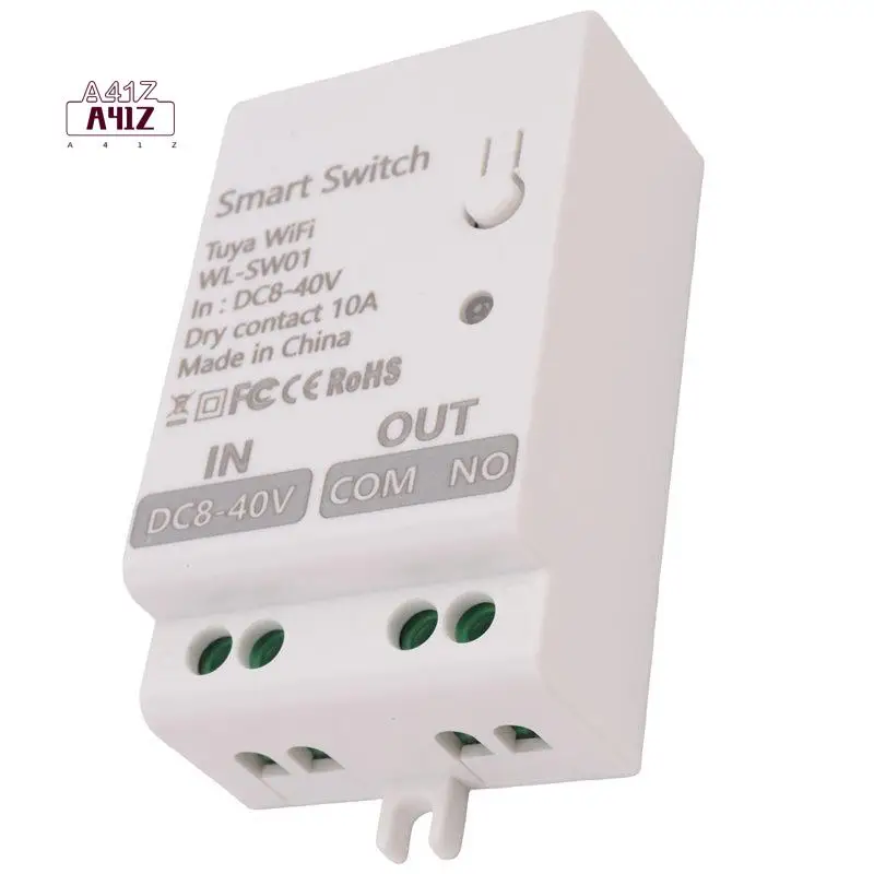 A41Z-Tuya Smart Wifi Dry Contact Switch Module 10A Home Universal DIY Breaker Relay Work With Smart Life Alexa
