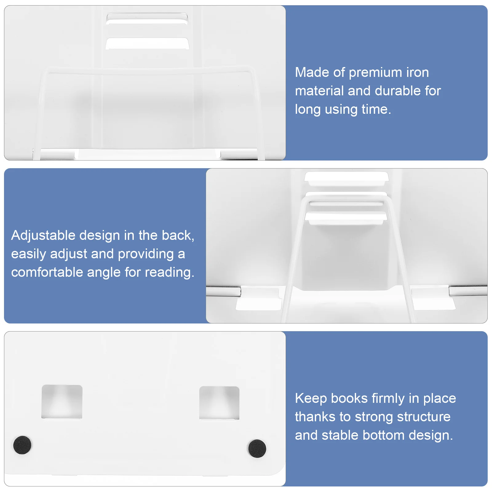 

1Pcs Household Reading Stand Portable Iron Bookstand Stable Structure Elegant Appearance Ideal for Long Time Reading