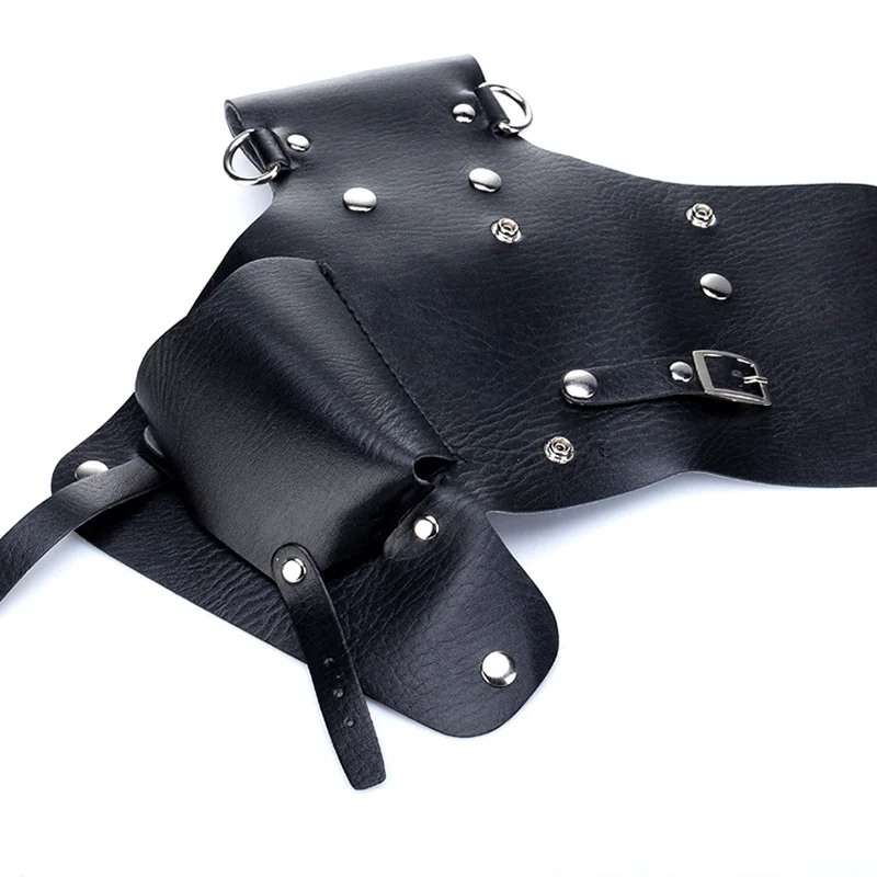 مقص شعر بولي Leather حقيبة جلدية ماسكات الحقيبة مشط حالة تصفيف الشعر الحلاق مقص شعر حامل الأكياس الحافظة أداة صالون الخصر حزمة حزام