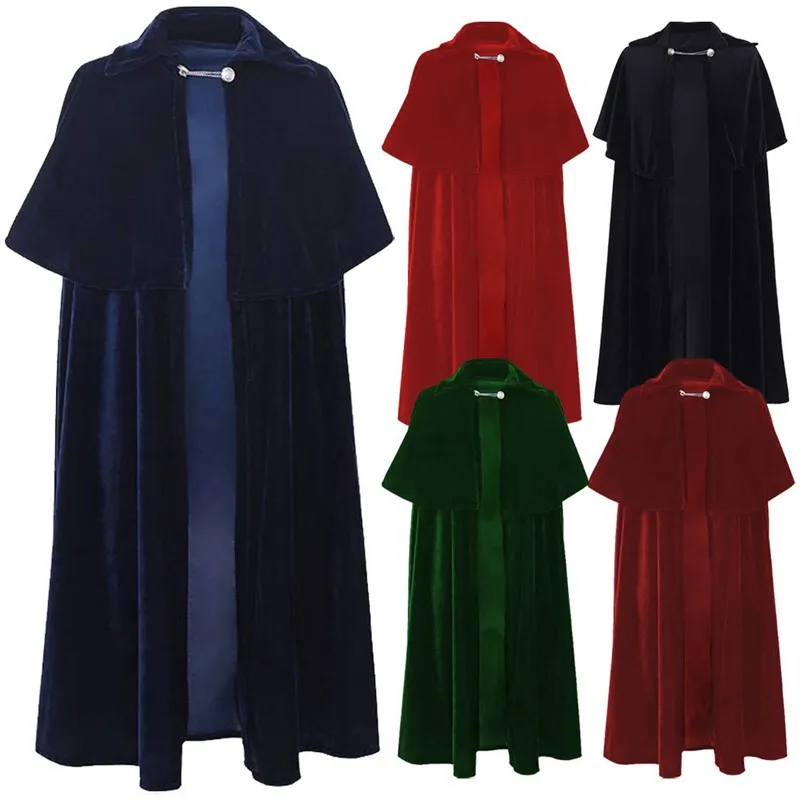 

Velvet Cosplay Cape 5 Colors Halloween Death God Role-playing Costume Cloak Women's Traditional Chinese Clothing