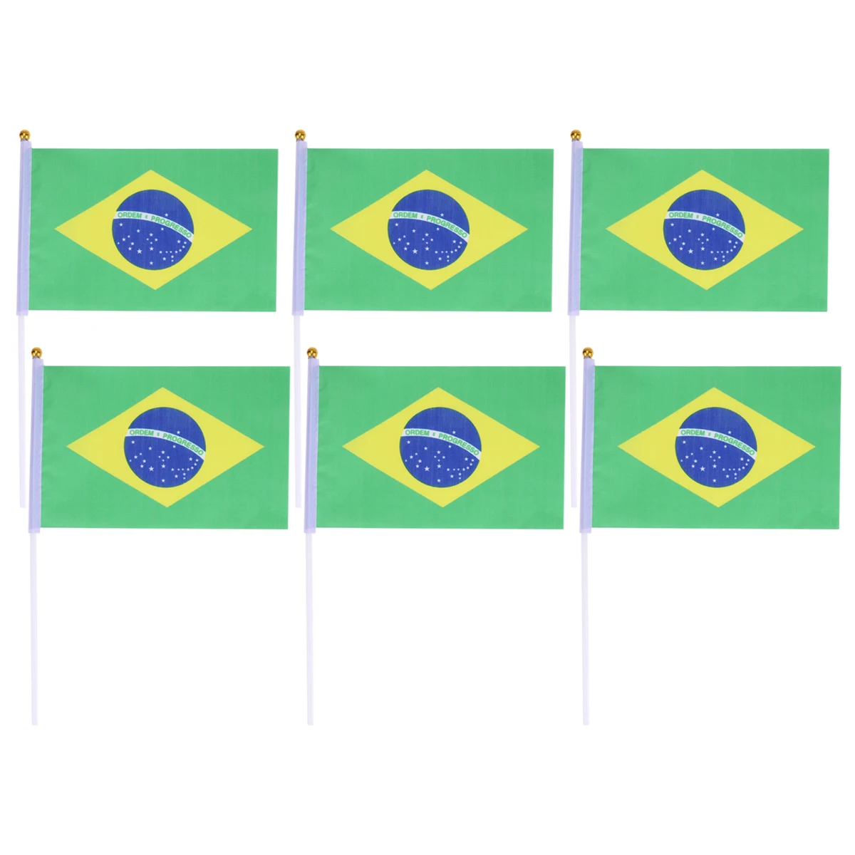 

20 Pcs Held Stick Flags Lightweight Brazil Flag Stick Flags Of Country Ideal for Party Sports Events Desk Decorations