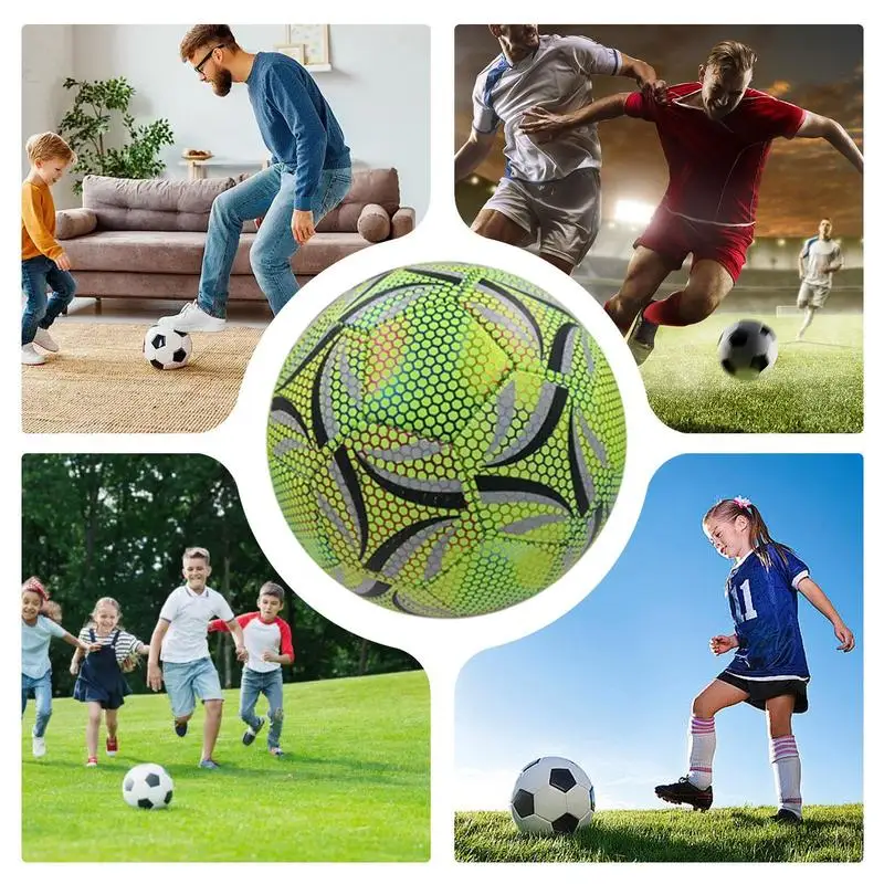 Glow In Dark Football Outdoor Soccer Ball Cool Waterproof Fun Football for Birthday Boy Training Kids Christmas  Games Sports