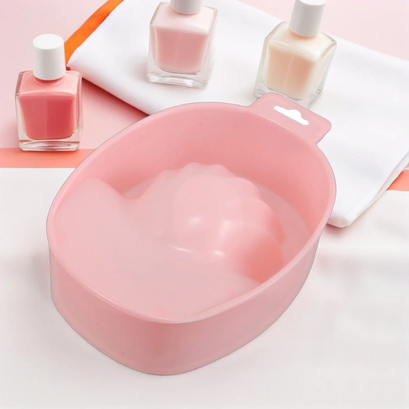 5pcs Ergonomic Nail Soaking Bowl Set – Spacious Spa Manicure Tub for Home & Salon Polish Remover Soak Off