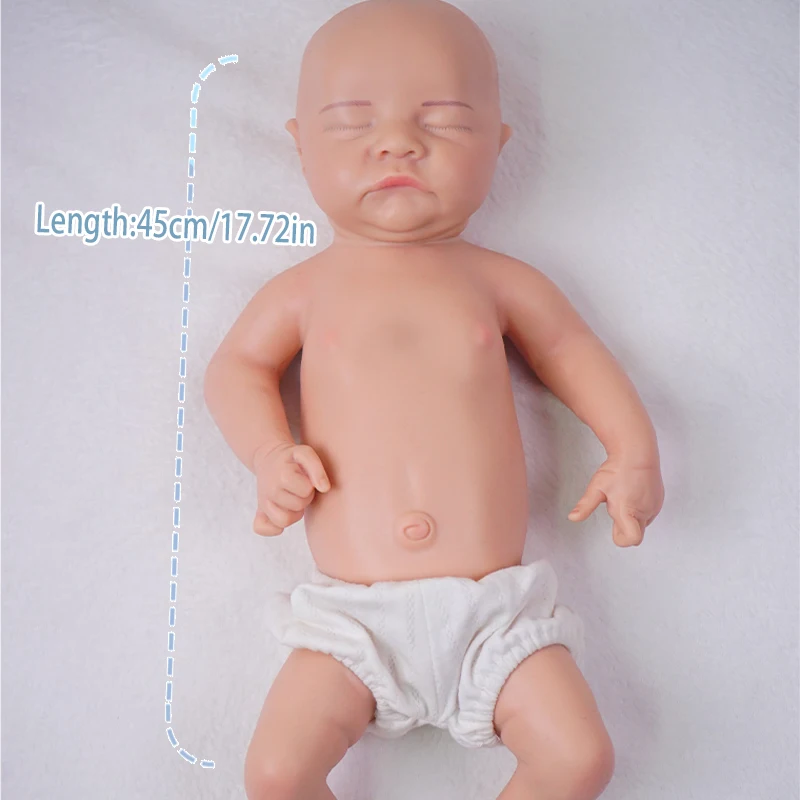 18-calowa Realistyczna Całopłetna Silikonowa Lalka Reborn Floppy 5.6lb Noworodek Otwarta Szczękka