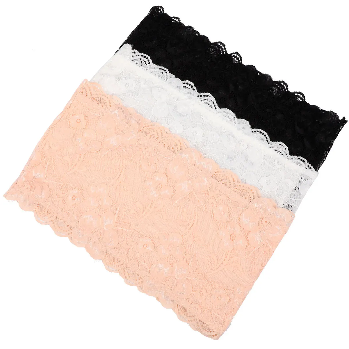

3pcs Anti-exposed Women Strapless Bandeau Tube Seamless Elastic Chest Wrap Lace Bralette Long Underwear
