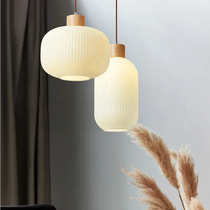 

Modern Nordic Interior LED Chandeliers Minimalist Decorative Wooden Pendant Light Dining Room Restaurant Lighting Fixture