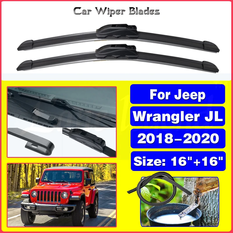 

Car Wiper Blades For JEEP Wrangler JL 2018 2019 2020 Sport S Sahara Rubicon Front Windscreen Windshield Brushes Car Accessories