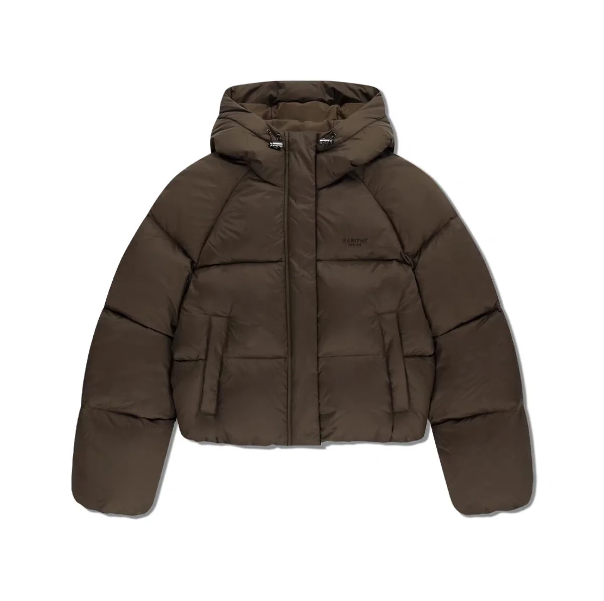 プレミアム秋冬ブラウンフード付きダウンジャケット PREON ワークウェア マリテ スレ レディース ファッション 通勤 防風 レギュラー スベ ロング...