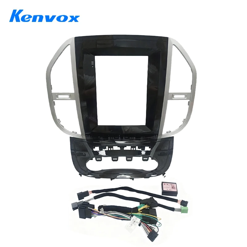 

Kenvox 9.7" Tesla Vertical Screen Car Radio Fascia Frame for Benz 2016 Vito Dash Kit Install Panel wire harness Adapter