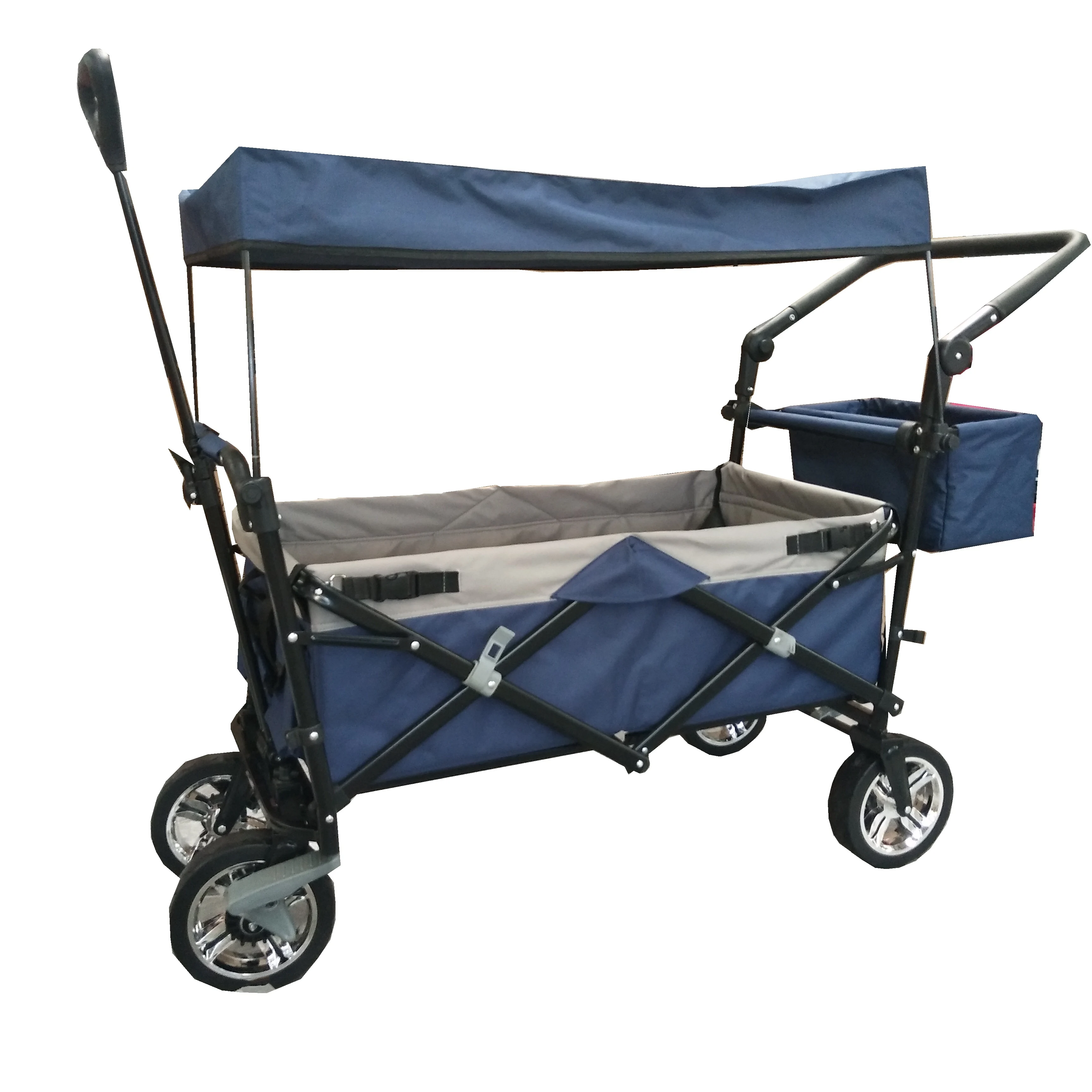 Folding Wagon Cart Heavy Duty Collapsible Utility Wagon All Terrain Outdoor Garden Beach Wagon Cart