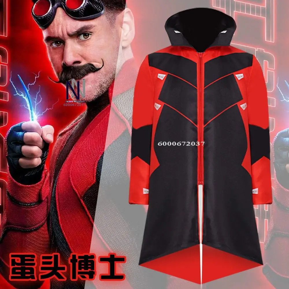 

Dr Eggman Cosplay Costume - Hedgehog 2 Ivo Robotnik Halloween Suit for Men (Coat & Glasses Full Set)