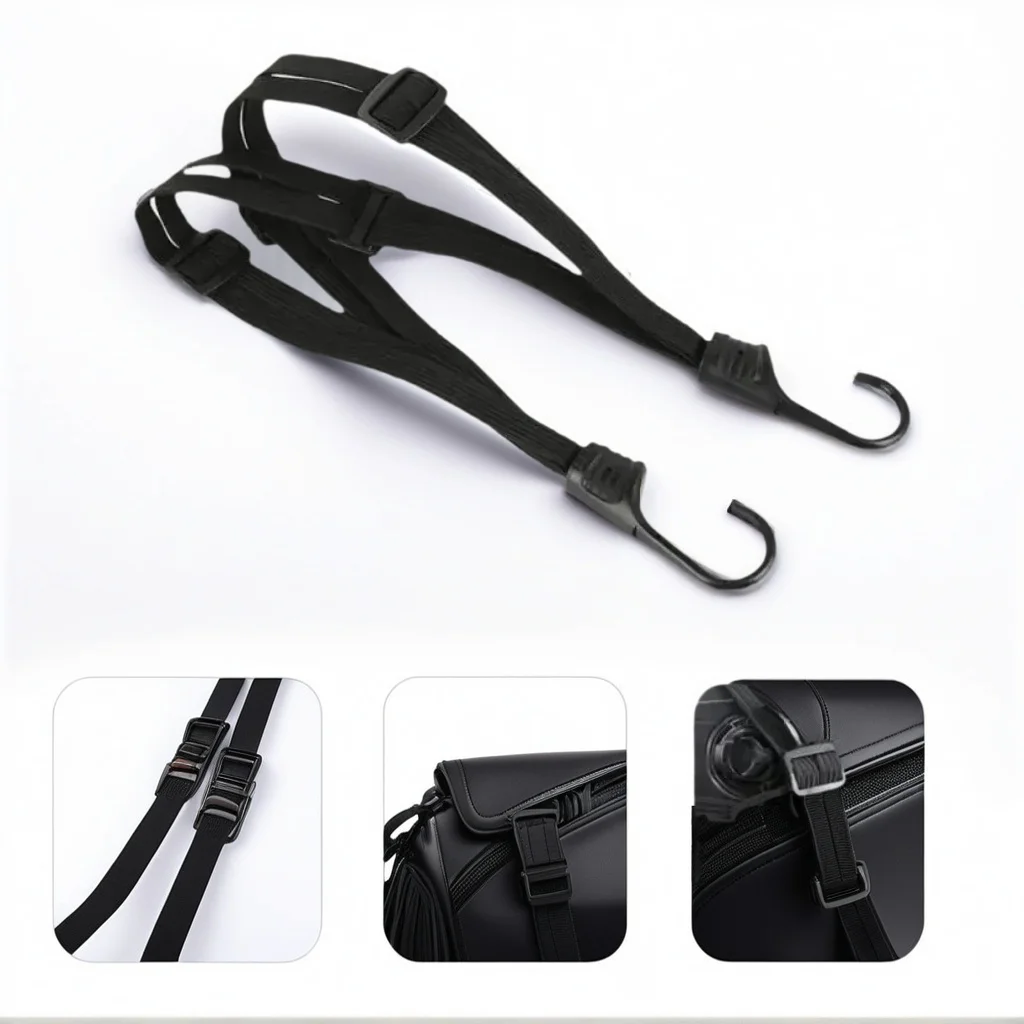 

Ремень для мотоциклетного шлема двойного размера — выдвижной банджи-шнур 24 дюйма с 2 крючками