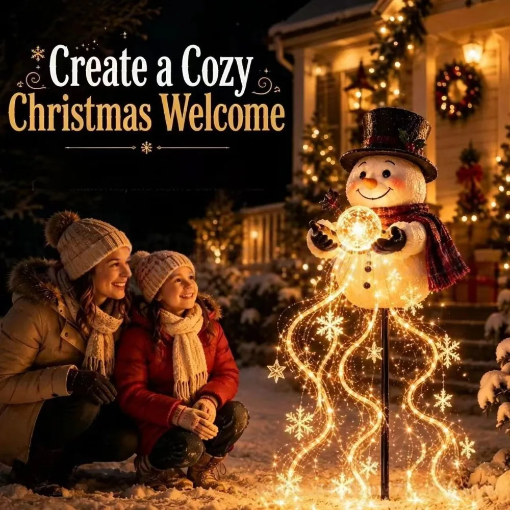 Snowman Magic Fountain GardenLight Christmas Garden Decoration Christmas Decorations