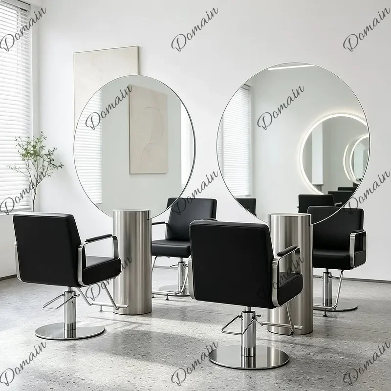 BJ Salon Double-sided Hair Dyeing Mirror Stainless Steel Floor Mirror For Barber Shop Hairdressing