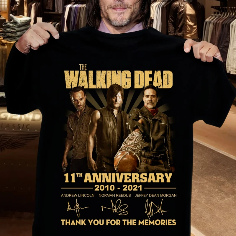 Camiseta de The Walking Dead Thank You for The Memories para hombre y mujer, camiseta informal a la moda, ropa de calle divertida, Tops de verano