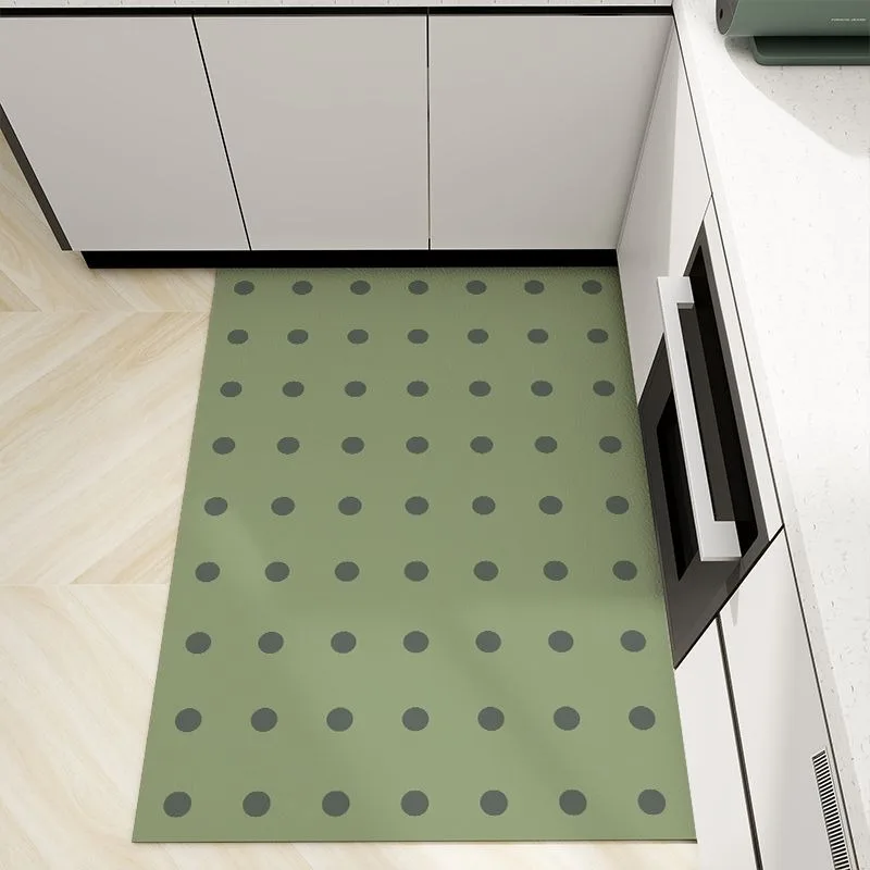 PVC Kitchen Carpet Solid Color Spot Style Leather Waterproof Floor Mat Non-slip Oil-proof Foot Mats Big Area Home Decoration Rug