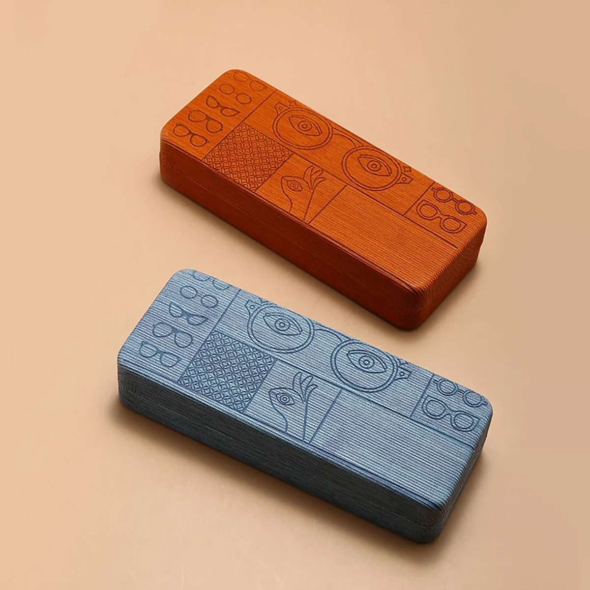 1 قطعة حافظة نظارات بنمط هندسي محمول أنيق حامل نظارات مربع مع تصاميم منقوشة لإكسسوارات الموضة الرجالية #2