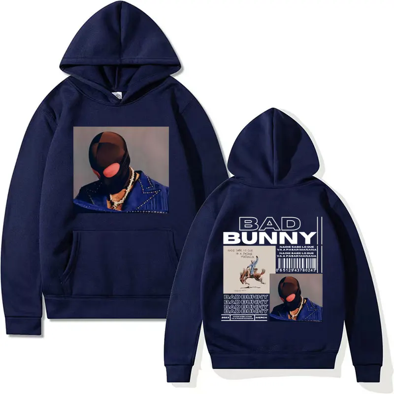 Rapper Bad Bunny Album Cover Hoodies for Men Women Fashion Long Sleeve Sweatshirt Harajuku Hip Hop Oversized Pullover Hoodie Y2k