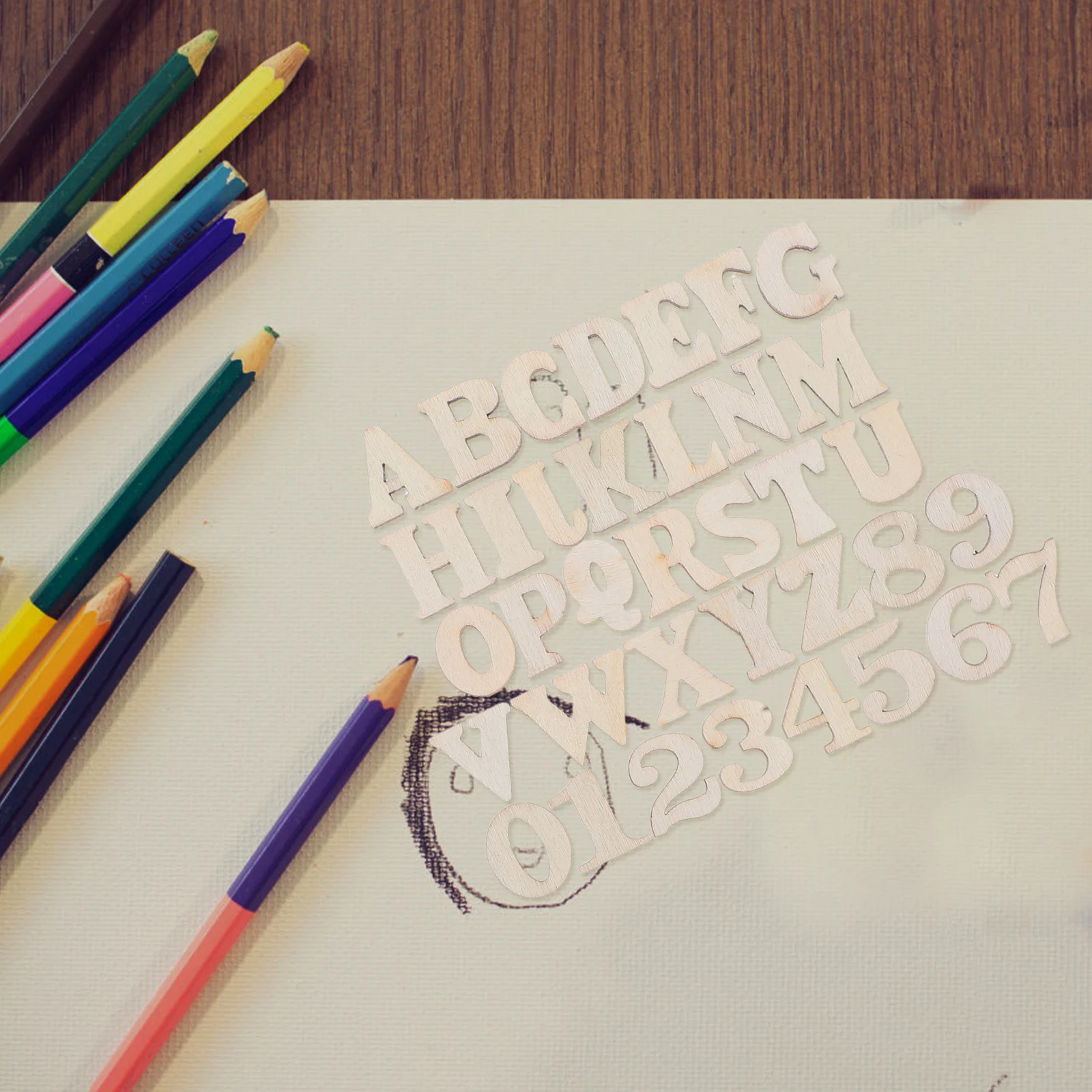 

308Pcs Blank Wood Shapes Letters Numbers for DIY Painting Crafting Home Decor Classroom Activities Projects