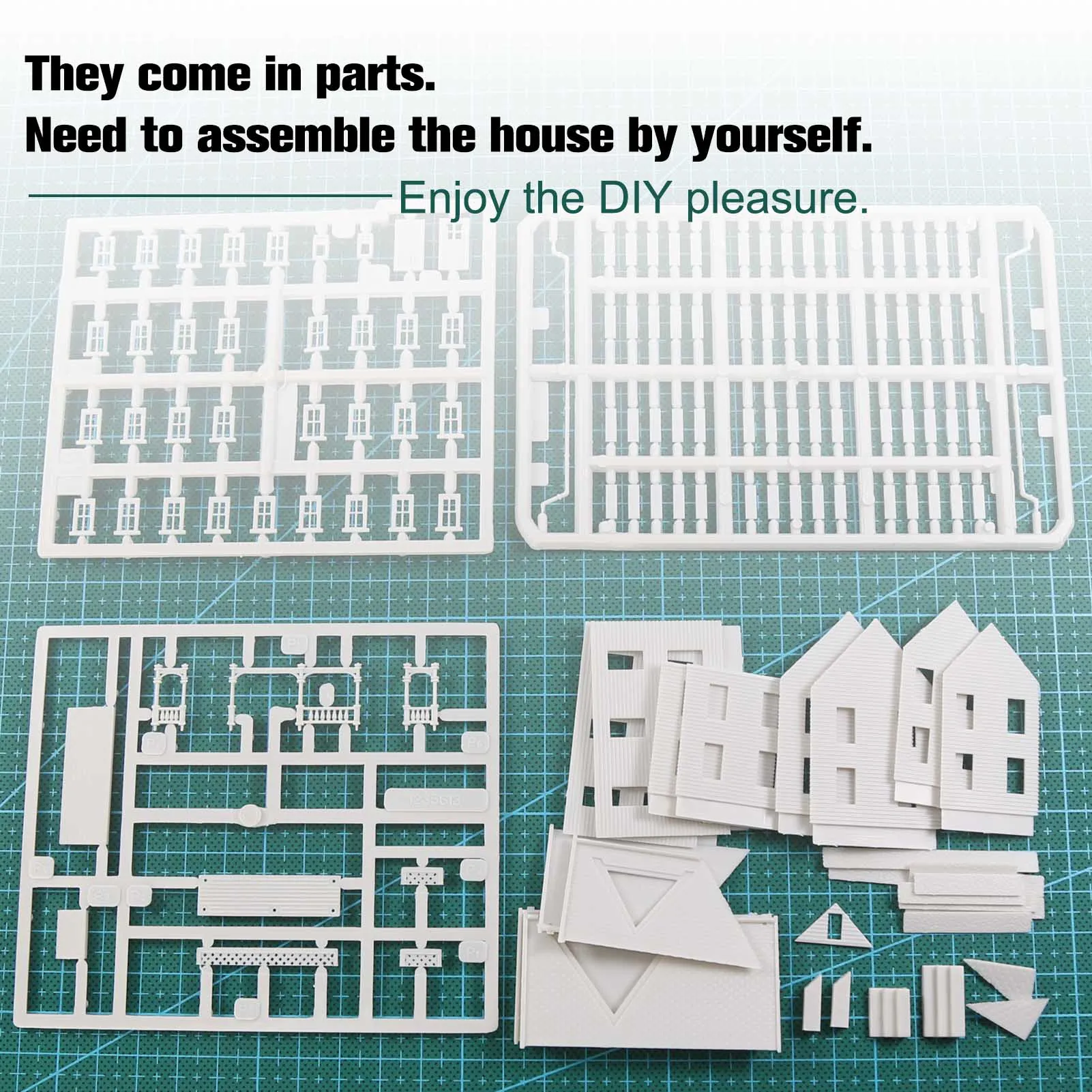 Evemodel N Scala 1:160 Modello Dwelling House Kit a due piani con portico smontato non verniciato JZN5885JJ