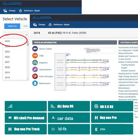 Alldata 2026 Latest Online Software Combination  Full Version Repair Diagram HAY-NES PRO G DS KD S Car Repair Essential