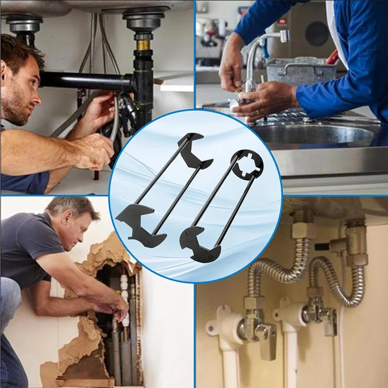 Sink Wrench, Faucet Wrench, Plumber's Wrench, Universal Undersink Plumber's Wrench, Faucet Wrench For Small Spaces