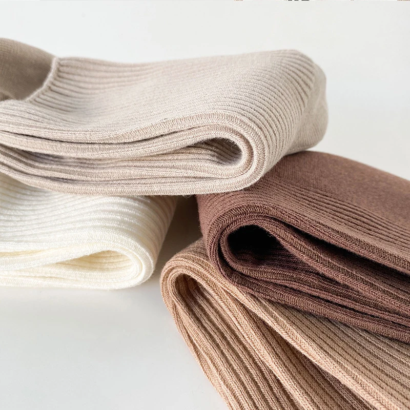 5Pairs Women's Casual Socks Solid Color Women Mid Length Socks Autumn Simple Women's Medium Length Socks